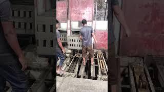Auto brick drying system in the drying channel. #shorts #brickmaking #machine