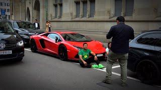 "STRANGERS POSING WITH A STRANGER'S LAMBORGHINI AVENTADOR! *LOUD CARS* [EN]