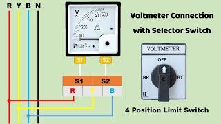 Voltmeter Connection Diagram | Voltmeter Connection With Selector switch @TheElectricalGuy