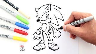 How to draw SONIC The Hedgehog (step by step) Easy