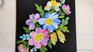 Acrylic flowers painting ideas for beginners /Amazing flowers painting