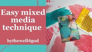 Simple Mixed Media Techniques using a Paint Scraper card - Bythewell4god #biblejournaling