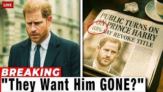 Prince Harry DESTROYED in New Poll—Over 60% Want His Title GONE