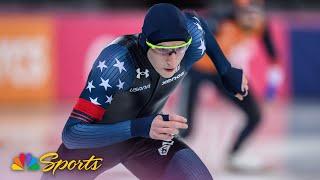 Jordan Stolz finishes just behind Peder Kongshaug, takes silver in 1500m at worlds | NBC Sports