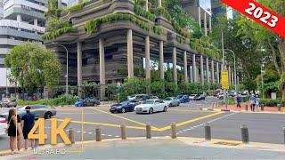 Singapore City: Downtown Walking Tour  4K | Street Walk | 2023