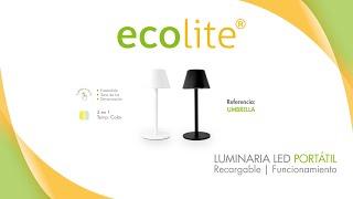 Luminaria LED portátil y recargable UMBRELLA  ► Ecolite