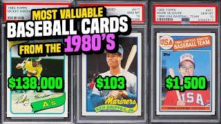 TOP 20 Most Valuable Topps Baseball Rookie Cards from the 1980's - #baseballcards