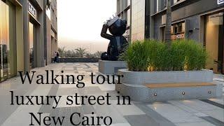 [4K] Luxury walking street in New Cairo Egypt. 5A By The Waterway + The Drive and Walk for animals