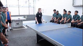 Live Coaching: PE. Highlighting success criteria for footwork in table tennis.  Rob Clark. FGCS. CST