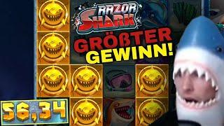 Endlich wieder großer BIG WIN!  Casino Stream - #004 RazorShark  SLOTS deutsch | SchustrichTv 