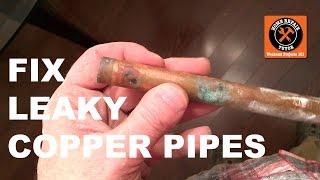 How to Fix Leaky Copper Pipes from a Bathroom...WITHOUT Soldering -- by Home Repair Tutor