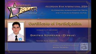 Accordion Star International 2024 Dimitris Koupparis (Kyprus) Cat 4 (14 and Under)