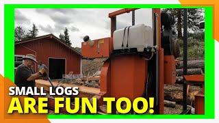 How to Cut Small Logs Into Lumber #sawmill #woodmizer