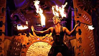 Pyrodanza live firedancing performance at Envision Festival 2017