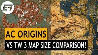 Assassins Creed Origins VS The Witcher 3 MAP SIZE COMPARISON!