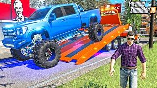 REPOING GARRETTS $100,000 LIFTED TRUCK | (CAR CRASH) | FARMING SIMULATOR 2019