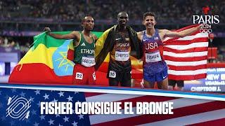 Grant Fisher de USA gana el bronce en Atletismo 10.000 m masculino | Juegos Olímpicos París 2024