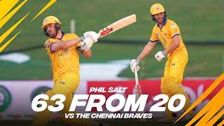 Phil Salt 63 from 20 balls vs The Chennai Braves | Day 10 | Player Highlights