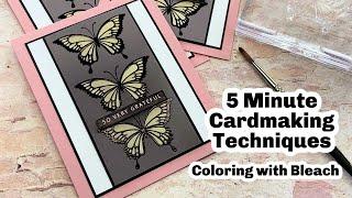 5 Minute Cardmaking Techniques - Coloring with Bleach