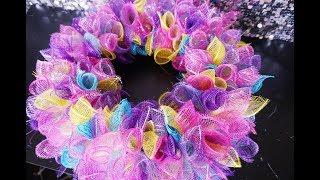 DIY: Colorful Easter Deco Mesh Wreath || Quick and Easy Under $10