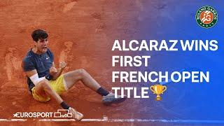 HISTORY IS MADE!  Carlos Alcaraz wins his first French Open Title! 