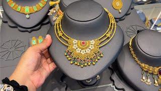 Wow 22kt gold necklace set new design Mudhra Collection gold antique necklace from Kalyan jewellers