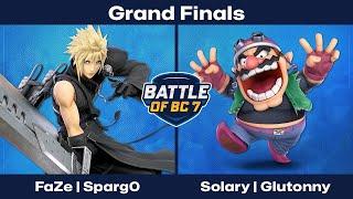 FaZe | Sparg0 (Cloud) vs Solary | Glutonny (Wario) - Grand Finals - Ultimate Singles | BoBC7