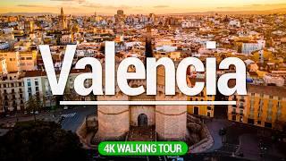 Valencia 4K  Declared BEST CITY in the world to live by FORBES Magazine - Walking Tour (Spain)