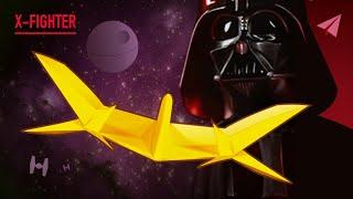 Epic STAR WARS Paper Airplane — How to Make a Plane that Flies REALLY Well! — X-Fighter