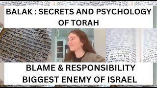 Balak : Secrets and psychology of Torah. Taking responsibility. Enemy of Israel.