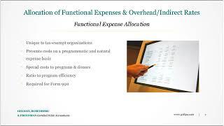 Handling Functional Expenses and Developing Indirect Rates: Best Practices for Nonprofits