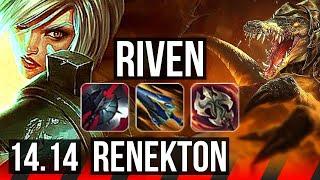 RIVEN vs RENEKTON (TOP) | 7 solo kills, 66% winrate, 10/2/2 | VN Grandmaster | 14.14