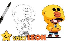 How To Draw SALLY LEON | Brawl Stars | Leon Skin | Step By Step