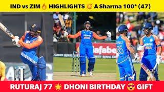 IND vs ZIM Abishek Sharma 100* Ruturaj 77*  IND Won Zim by 100 runs INDvsZim 2nd T20i Highlights