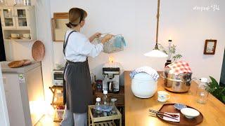 SUB) A day for a Korean housewife who loves to cook and housekeeping. Pretty kitchenware.