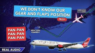 Pilots DON’T KNOW the position of gear and flaps while landing at New York Kennedy. Real ATC