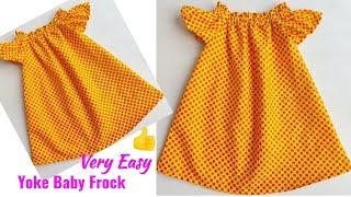 Very Easy Yoke baby frock cutting and stitching