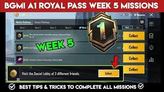 A1 WEEK 5 MISSION | BGMI WEEK 5 MISSIONS EXPLAINED | A1 ROYAL PASS WEEK 5 MISSION | C4S12 WEEK 5