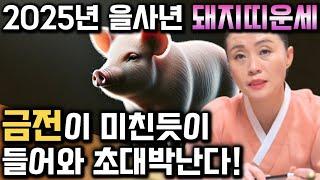 2025년 을사년 돼지띠운세 '활짝 웃게된다' 2025년 금전이 미친듯이 들어와 순식간에 부자가 된다?! 금전,문서운 대박난다 59년 71년생 83년생 95년생 돼지띠 운세