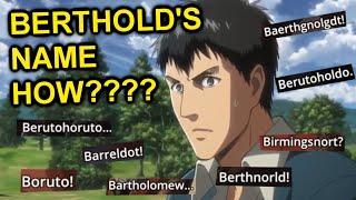 MACAM MACAM NAMA BERTHOLD DI ATTACK ON TITAN