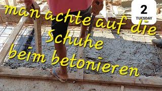 Baustelle Villa Reisfarm, ups der Betonmischer ist da