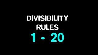 Divisibility Rules 1 to 20