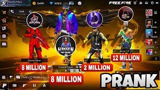 Satvik , Nitin free fire, Decor bhai and Hakson Bhai  Angel Emote Prank  Garena Free Fire Max