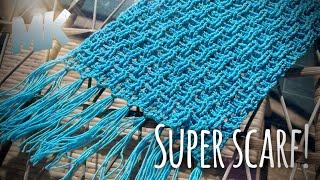 Так вы еще не вязали!!! Шикарный шарф всего за пару часов! Crochet scarf tutorial