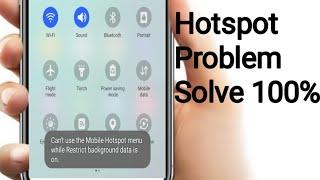 Can't use the Mobile Hotspot Menu While Restrict background data is on || Problem solved || Fixed