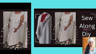 Summer Dress Sewing tutorial for Beginners, Free Sewing Pattern, DIY, Part 3. Upcycled duvet cover.