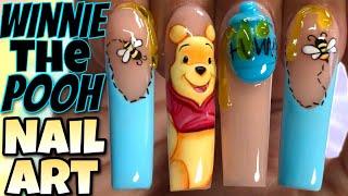 WINNIE THE POOH Nail Art Tutorial ‼️ 3D GEL! Shading techniques, character art!