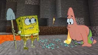 Spongebob and Patrick find diamonds in Minecraft
