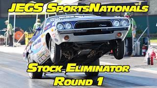 Stock Eliminator Round 1 NHRA Drag Racing Eliminations JEGS Sportsnationals 2024