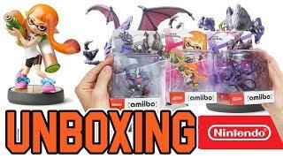Super Smash Bros Series Wolf+Inkling Girl+Ridley Amiibo Unboxing
